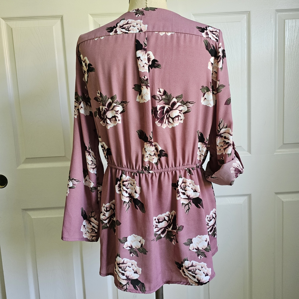 J for Justify Mauve Floral Blouse - Picture 3 of 6